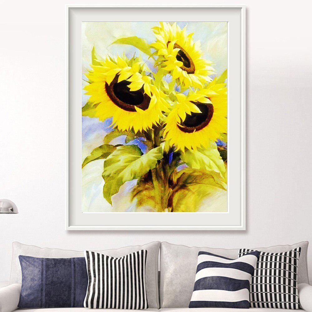 5D DIY pictură cu diamant floarea soarelui complet rotund diamant mozaic broderie stras imagine