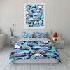 Cartoon Dinosaur Pattern Background Print Bedding Set 1 Duvet Cover 2 Pillowcases For Adult And Children Luxury Gift Full Size