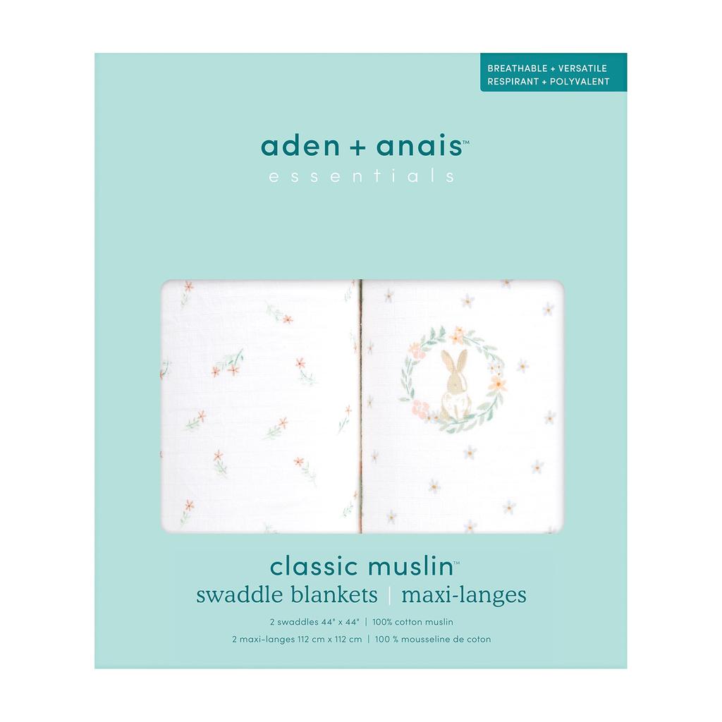 Aden Anais Essentials and Anai Japanese Genuine Blushing Bunnies Swaddles ESWC20029 112 X 112cm Muslin Cotton Swaddle Swaddle Set Newborn Gauze Baby