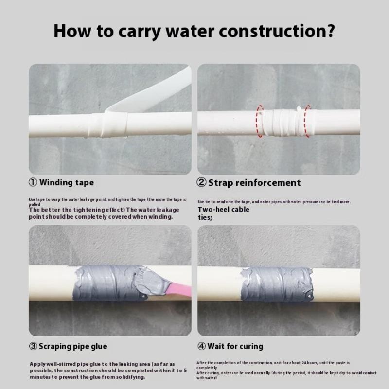100g Water Pipe Leak Stopping Glue Strong Welding Leak Repair AB Glue Casting Glue for Pipes Waterproof Material Used Home
