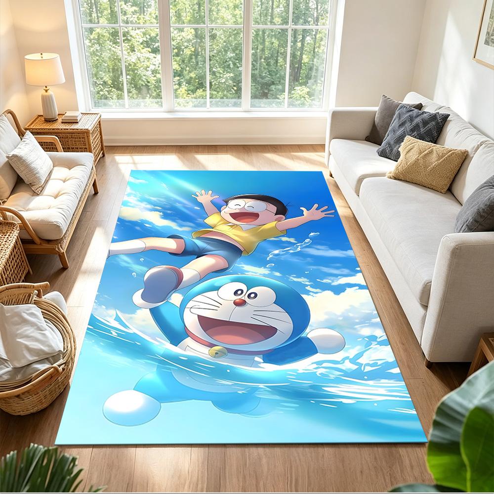Doraemon Adventure Team Journey Non-Slip Home Carpet Design for Office Decor Living Room Gift