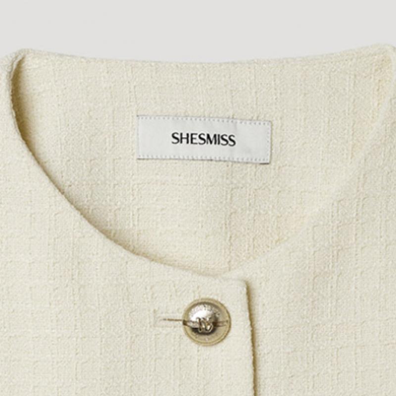 She Z Miss Round Wool Blend Tweed Jacket Swwjkp11700 Cr