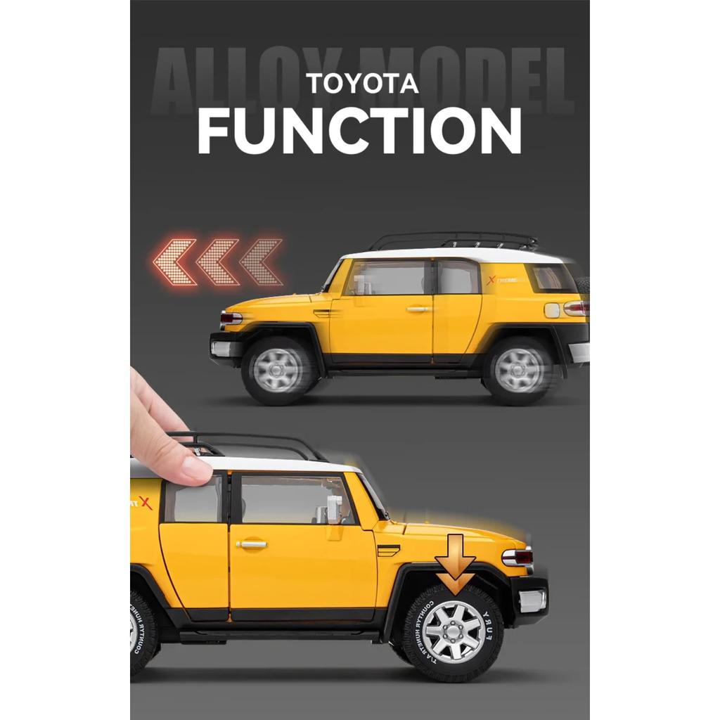 1/24 Toyota FJ Cruiser SUV Alloy Car Model Diecasts Metal Off-road Vehicles Car Model Simulation Sound Light Childrens Toys Gift