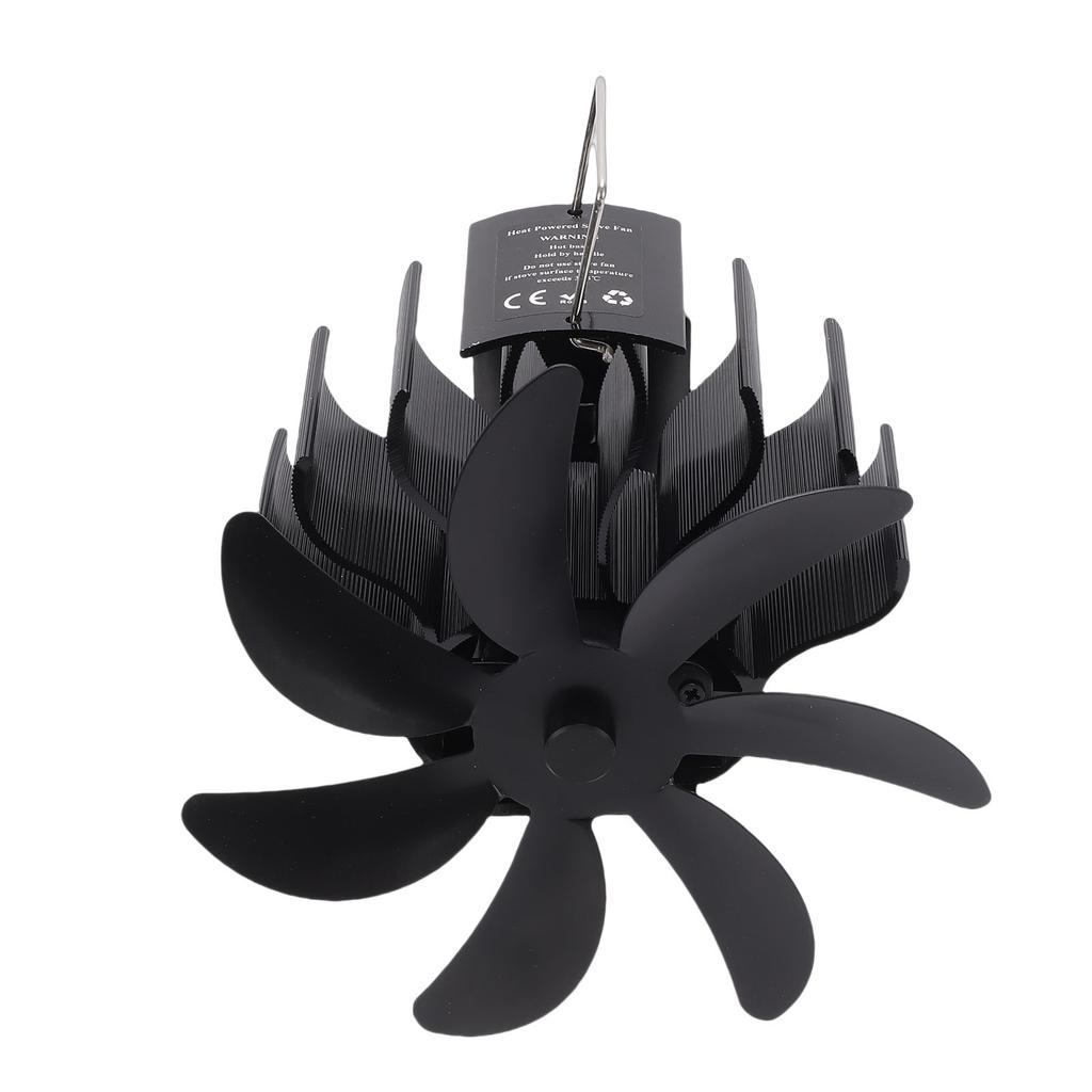 Wood Stove Fan for Magnet Pipe Non Electric Heat Powered Aluminum Alloy Burning Fireplace Gas Burner Thermal Fan