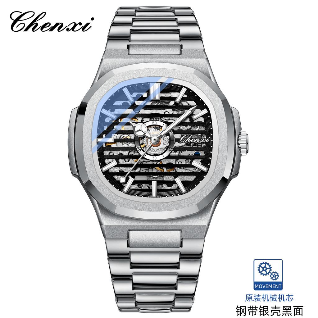Fashion Chenxi Automatic Tourbillon Precise Men's Watch Mechanical Wristwatch For Men Luxury Luminous Waterproof Skeleton Reloj
