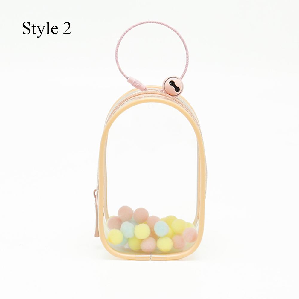 Jewelry Organizer Transparent Storage Box Pouch Mystery Box Plastic Box Cute Doll Bag Organization with Keychain Dustproof Case