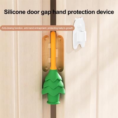 Security Key Card Silicone Door Stopper Christmas Tree Shape Baby Safety Anti-Pinch Design Door Guard