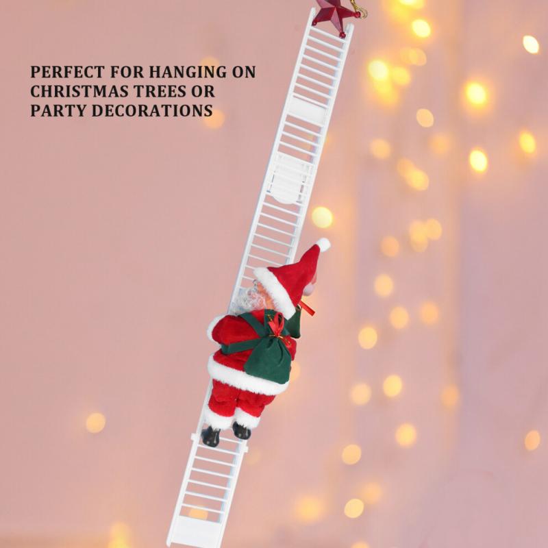 Animierter Kletternder Weihnachts Mann auf Leiter Elektrischer Weihnachts Mann Spielzeug Weihnachts Baum Wand Ornamente Dekoration Indoor AußEn