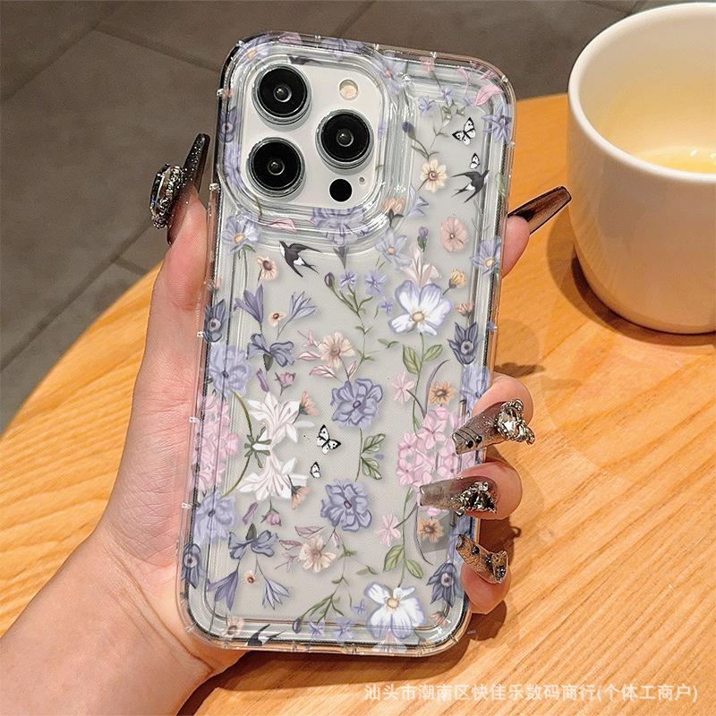 Niche ins wind flower for iPhone16 Apple 11/12/13/14/15Promax mobile phone case 17Air