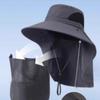 Unisex windproof sun protection detachable hat