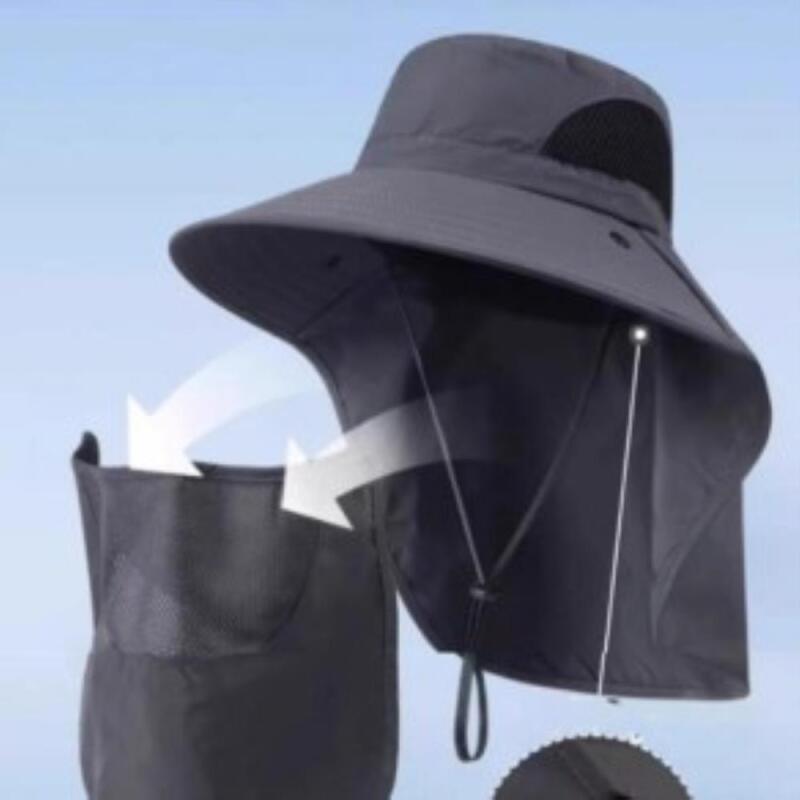 Unisex windproof sun protection detachable hat