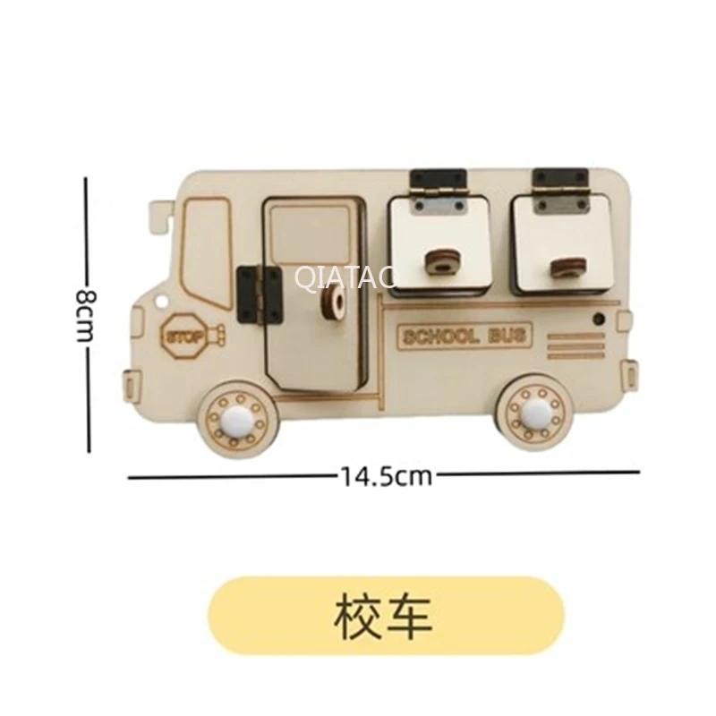 DIY Wood Accessories Montessori Busy Board Castle Sheep Animal Whales Bus Wall Toy Training Material Pack Educational Toy For Ch