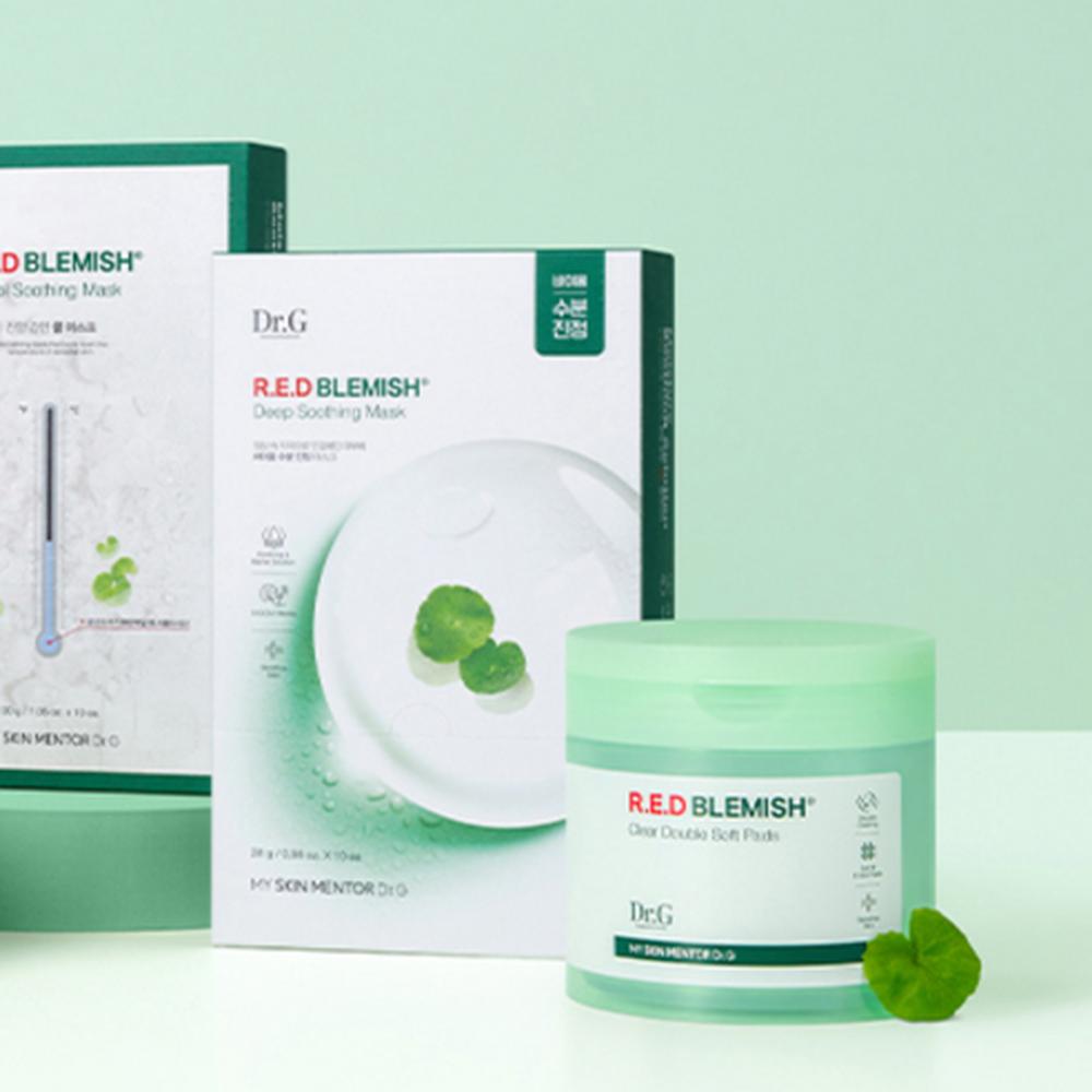 DR.G Red Blemish Clear Double Texture Pad 180ml 60pcs - Exfoliating Texture Care, Korean