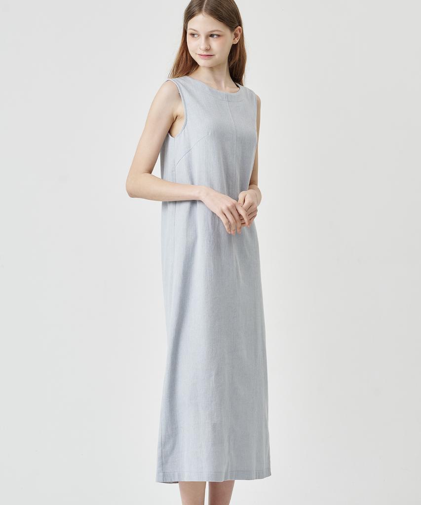 THE-ABON Lona Baumwollkleid Anthrazit