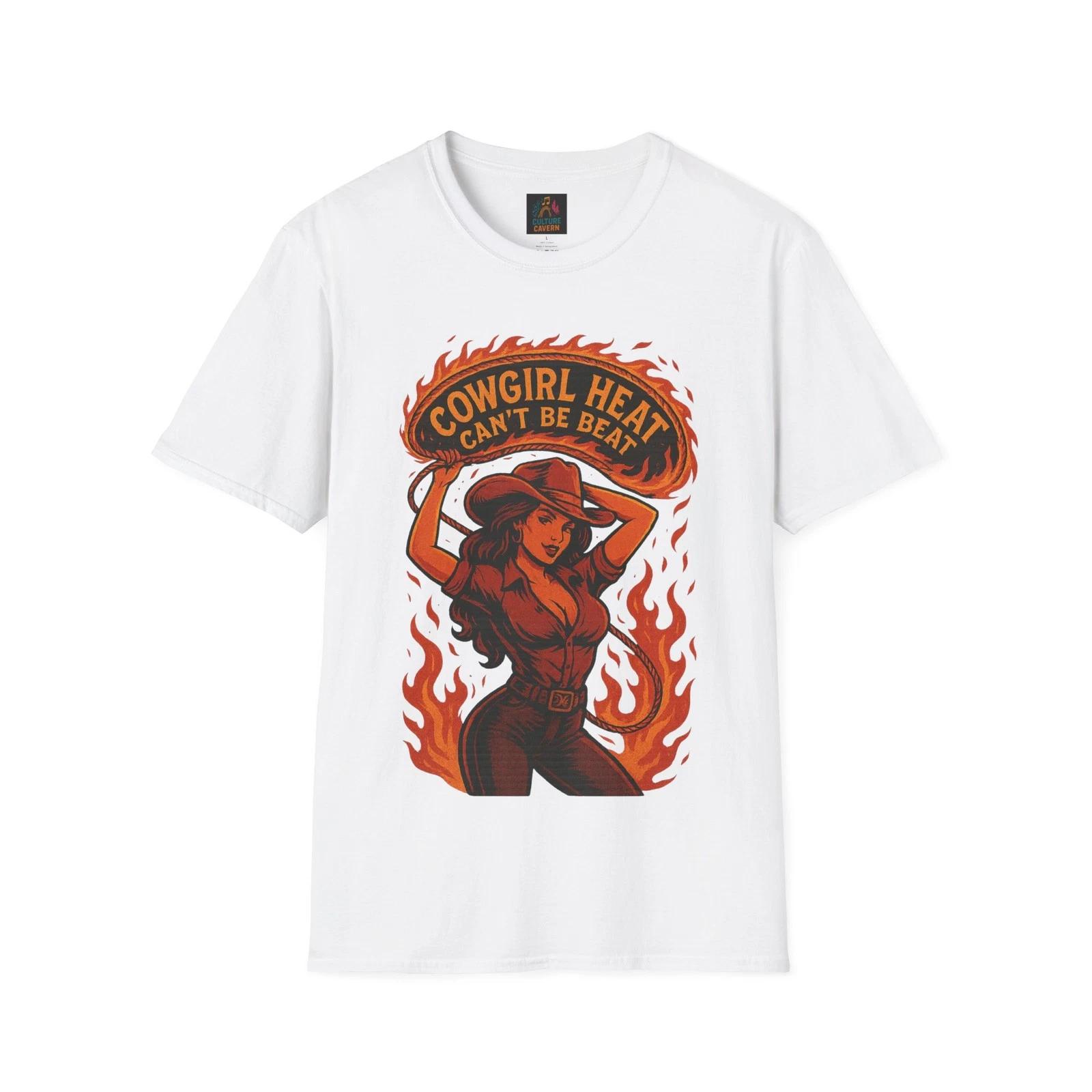 Cowgirl Heat Graphic T-Shirt | Fun Vintage Style Tee for Rodeos, [...] 3XL