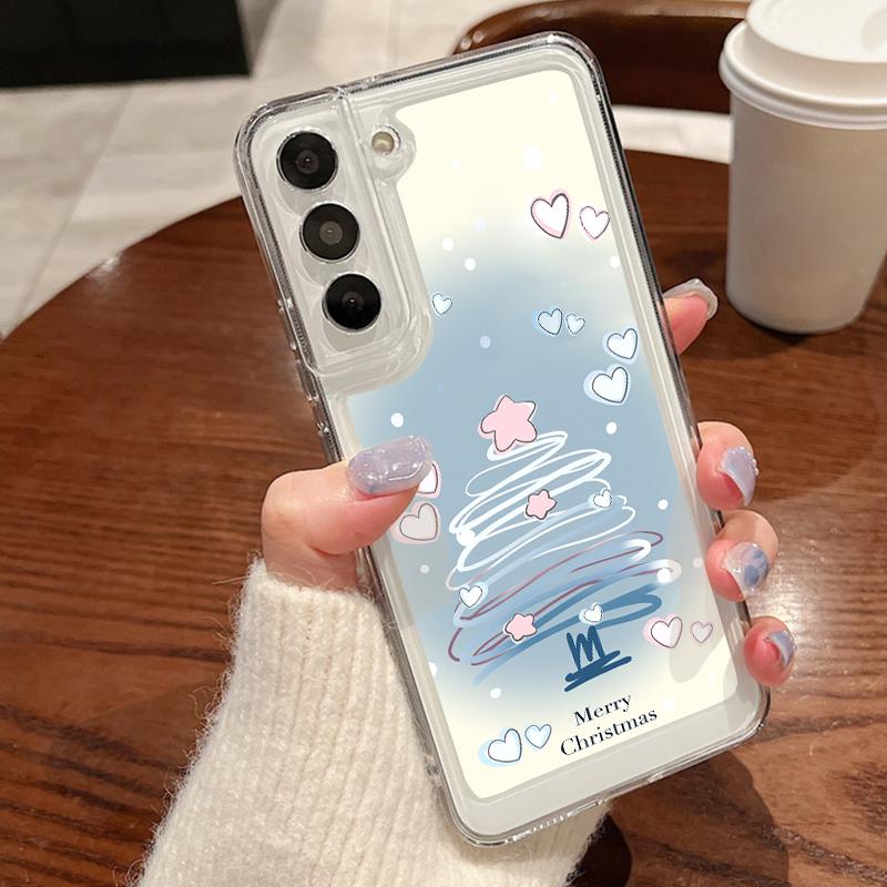 Christmas Tree Print Case For Samsung Galaxy S25 S24 S22 Ultra S23 S24 FE A17 A56 A16 A36 A26 A55 A15 A25 A54 5G Clear Soft TPU Phone Cover