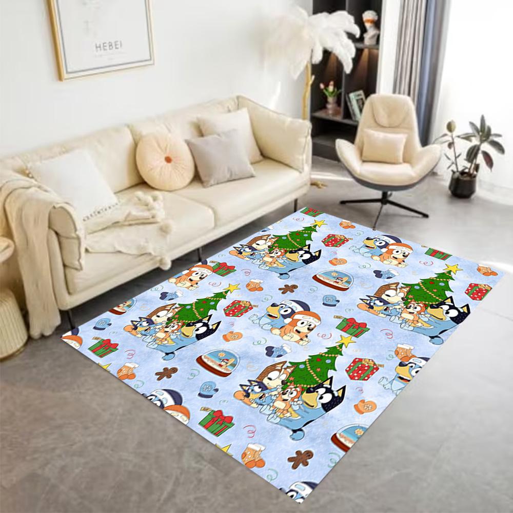 Bluey Family Adventure Carpet Design for Foyer Decorate Room Bedrooms Dormitory Anti-slip Rug Office Home Decor Gift for Festivals