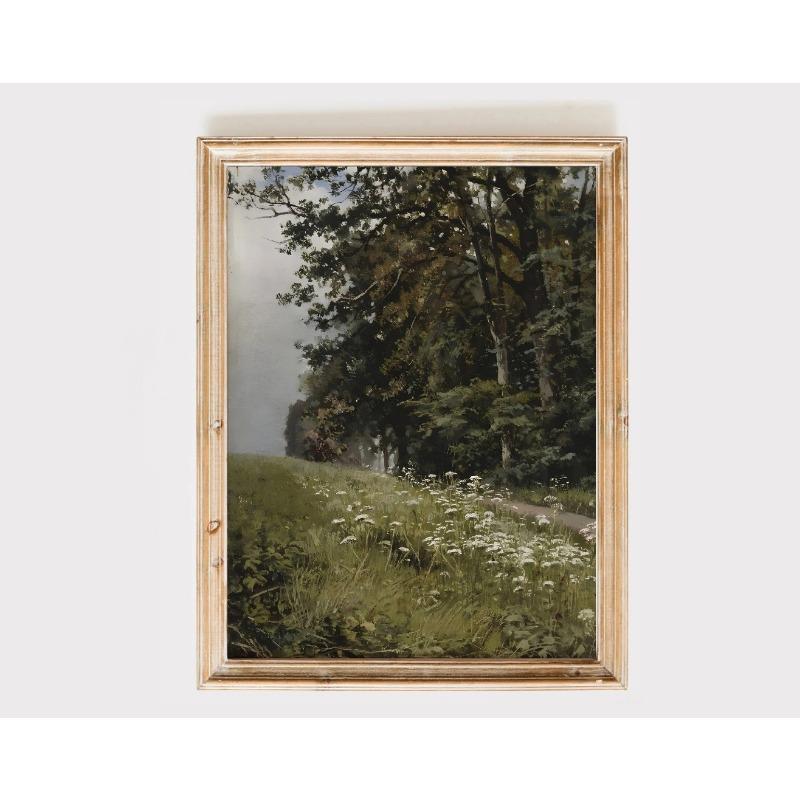 Tablou de Perete Vintage Peisaj Rural Retro Rustic Primăvară Vederi Naturale Pictură pe Pânză Poster Peisaj Decor Acasă