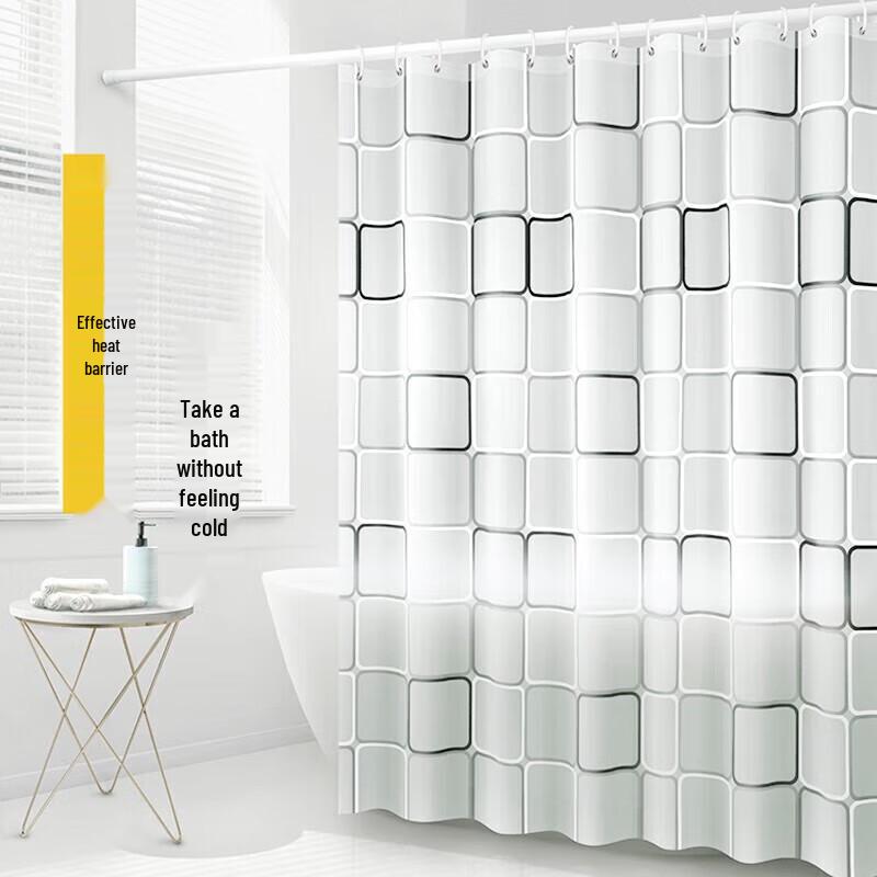 Geometric Pattern PEVA Shower Curtain