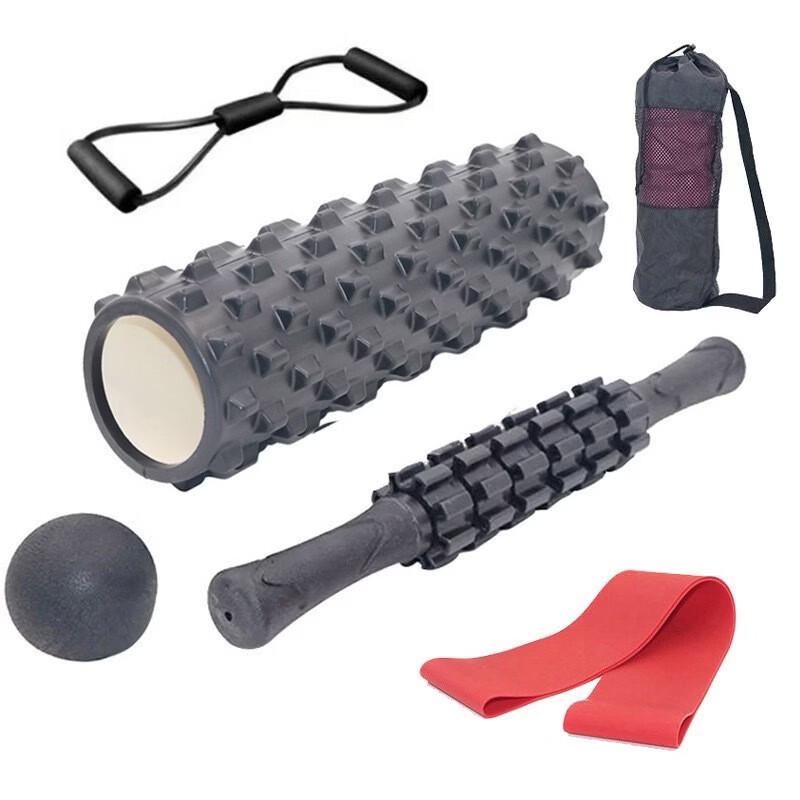 TLXT 6-in-1 Wolf Tooth Yoga Roller & Massage Set 33cm