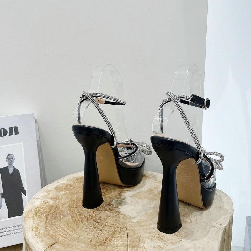 Mode 2025 Sommer Neu Grober Absatz Spitz 12cm High Heels Schleife Strass Wasserdichte Plateau