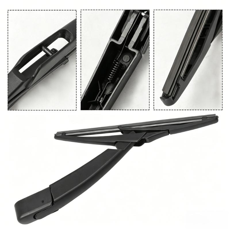 Rear Windshield Wiper Replacement Set with Arm and Blade, Black 2 Piece Rear Window Kit, 21 cm Arm and 24 cm Blade for Worn Wiper Part Service