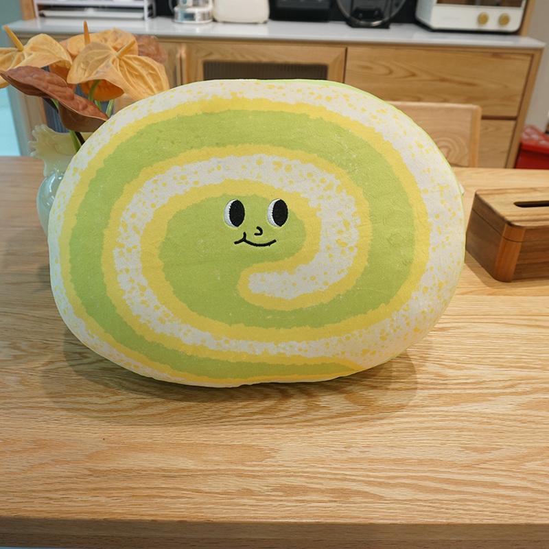 40cm Creative Cartoon Cake Bread Plush Toys Stuffed Cute Swiss Roll Food Snack Decoration Birthday Party Gift Home Decoration