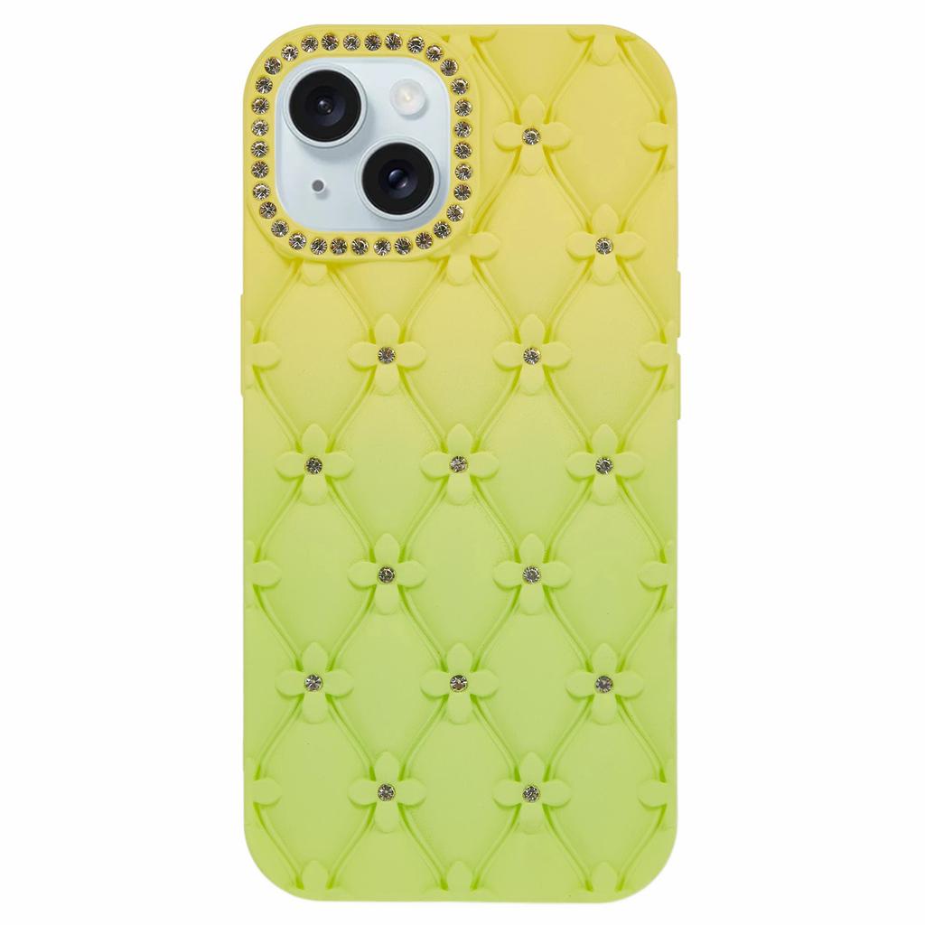 For iPhone 13 Case Rhinestone Decor Rubberized TPU Phone Cover