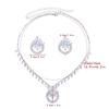 Elegant Dazzling Rhinestones Stud Earrings And Pendant Necklace Set Lightweight Alloy Jewelry For Party Or Daily Wear