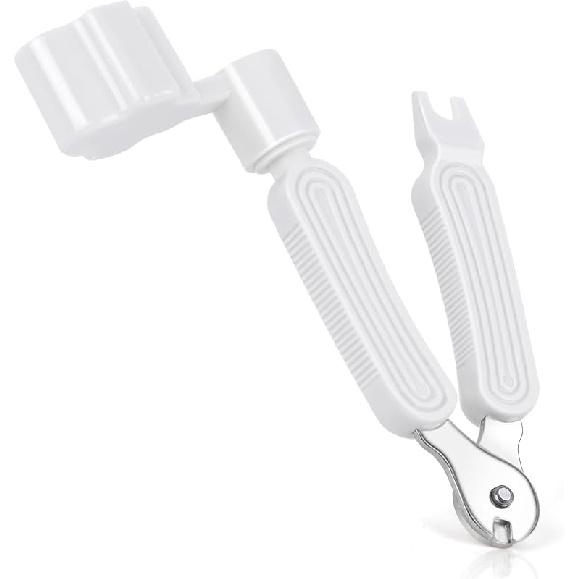 Guitar String Winder, Guitar String Winder Tool, Guitar Bridge Pin Puller and Cutter, 3 In 1 Multifunctional Guitar String Peg Tuner Winder for белый