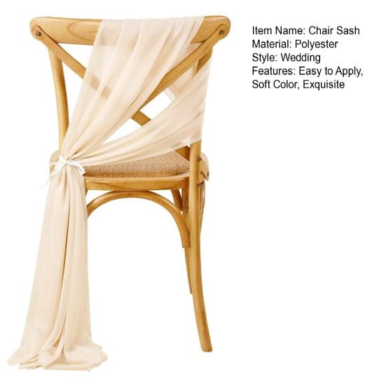 Chiffon Chair Sashes Wedding Aisle Decorations 9Ft Wrinkle-Free Draping Fabric for Ceremony Reception Party Banquet Decoration