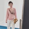 Sweetie Pink Slimming Two-Piece Knitwear Set for Women - Autumn/Winter Waist-Cinched Style
