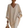 Ladies' Casual And Fashionable V-neck Loose Knit Sweater