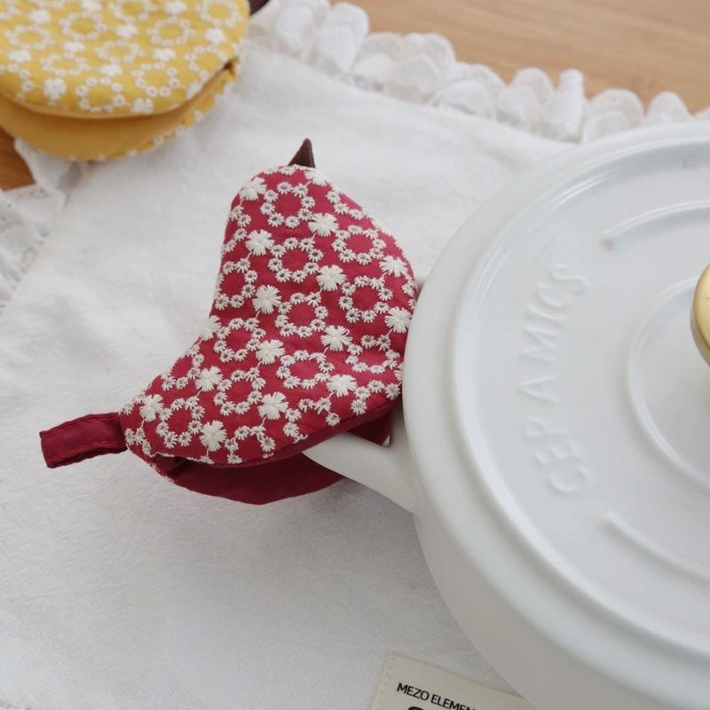 1Pc Embroidery Pattern Thermal Insulation Cotton Pot Clamp Creativity Heat-resistant Anti-scald Bird Pot Lid Cap Anti Scald Cover