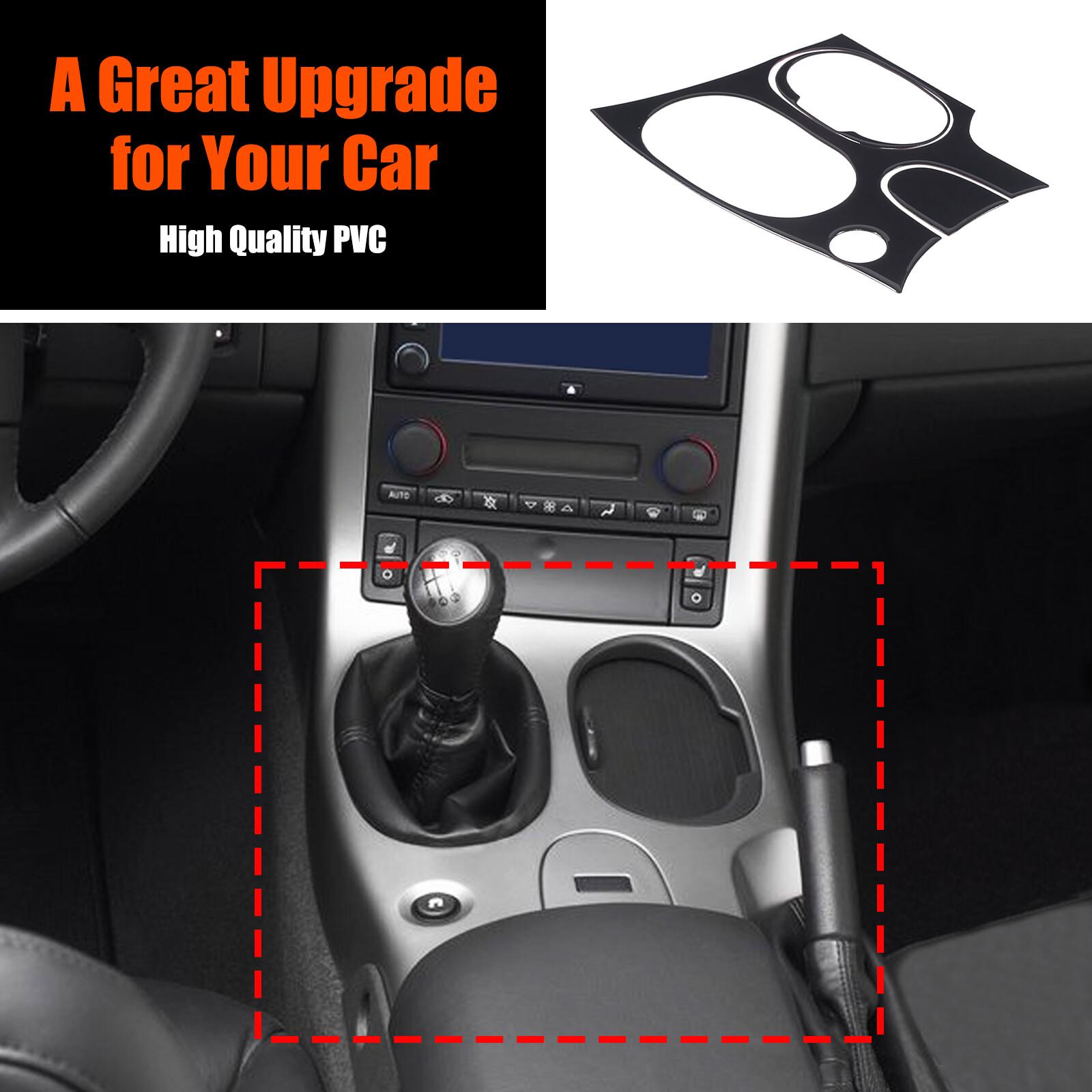 Glossy Piano Black Console Gear Shift Panel Trim Sticker For Corvette C6 2005-13