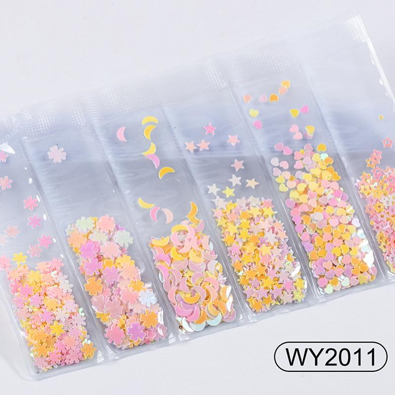 6 Grids/Bag Nail Art Sequins Colorful Nail Polish Flakes Foils For Manicures