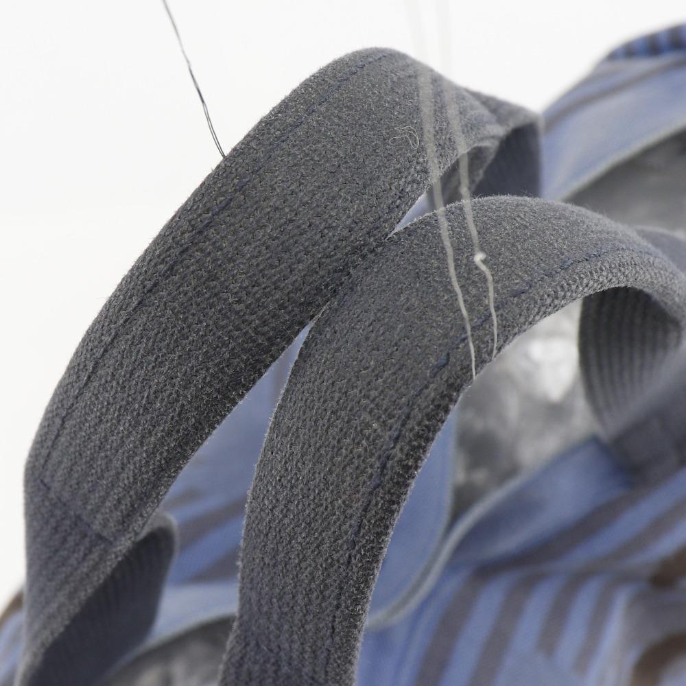 Hermes Chevault Tote Bag Blue / Black Canvas Hose Unisex Used