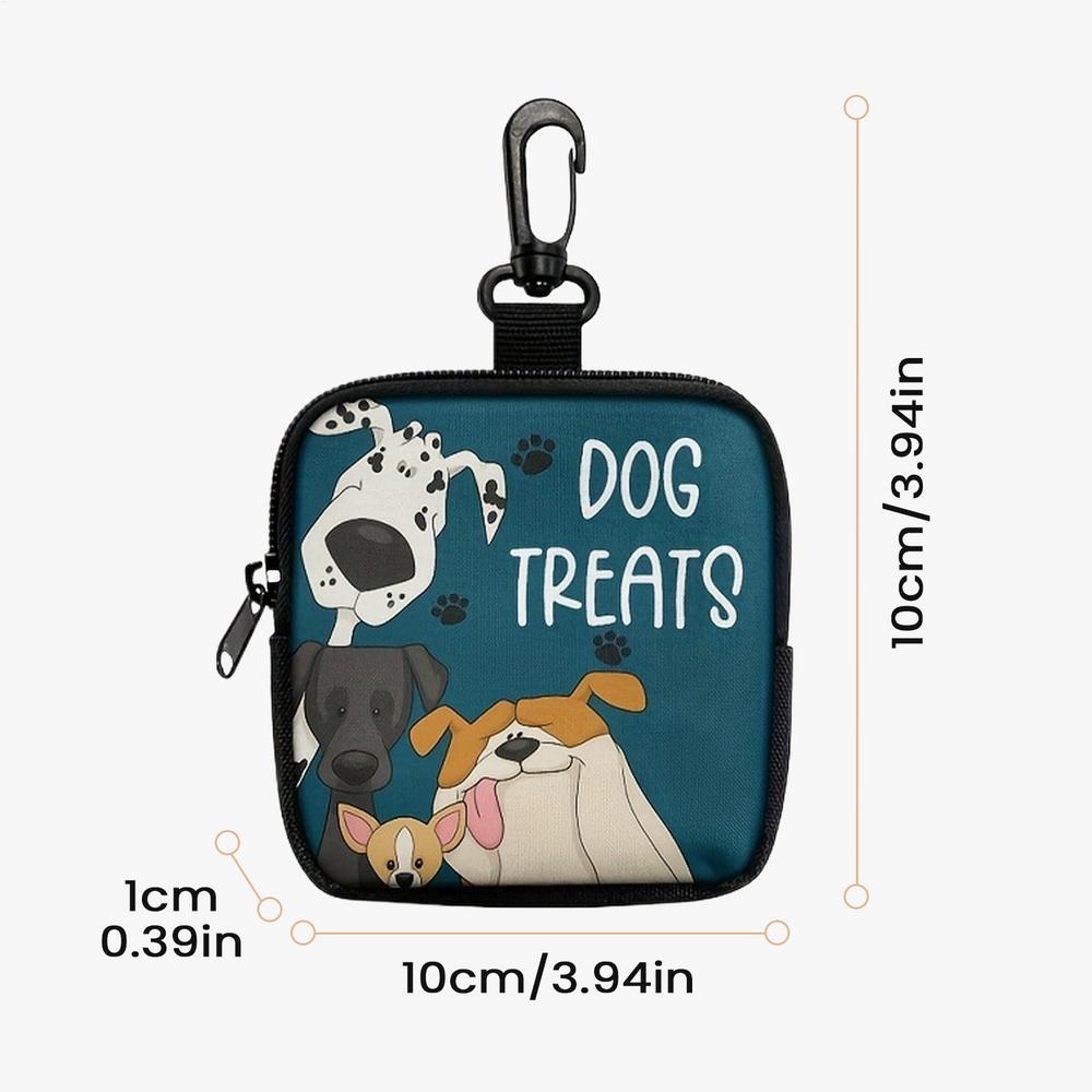 

Clear Portable Puppy Treat Pouch Pet Snack Bag With Clip & Printed Design Convenient Training Accessory For Walks Travel Outdoor