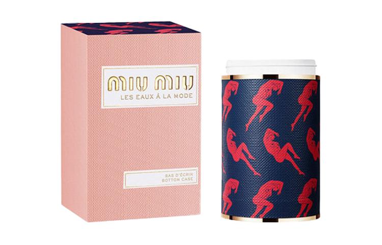 MIU MIU Diamond Pattern Print Nichang Fashion Apparel Perfume Cap Floral Scent Marine Blue Top Shell