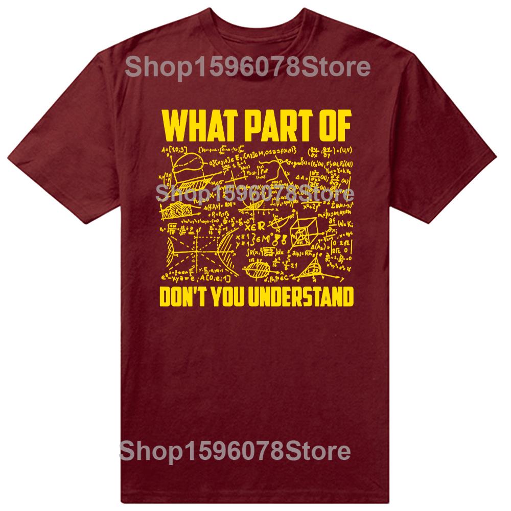 What Part of Don't You Understand Funny Math Teacher 100% Cotton T-shirts Men Casual Tshirt Loose Oversized Streetwear T Shirt