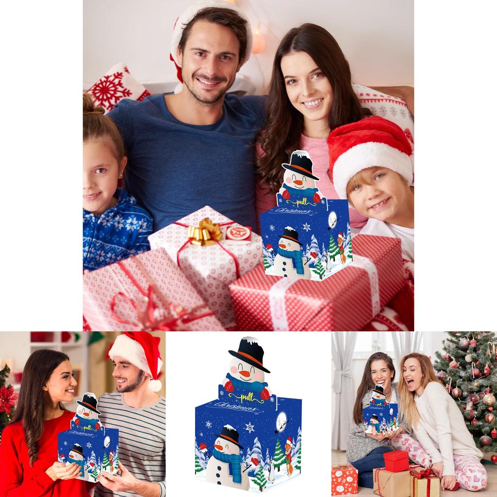Christmas Snowman Theme Party Decor Gift Box With Paper Material For Holiday Celebrations