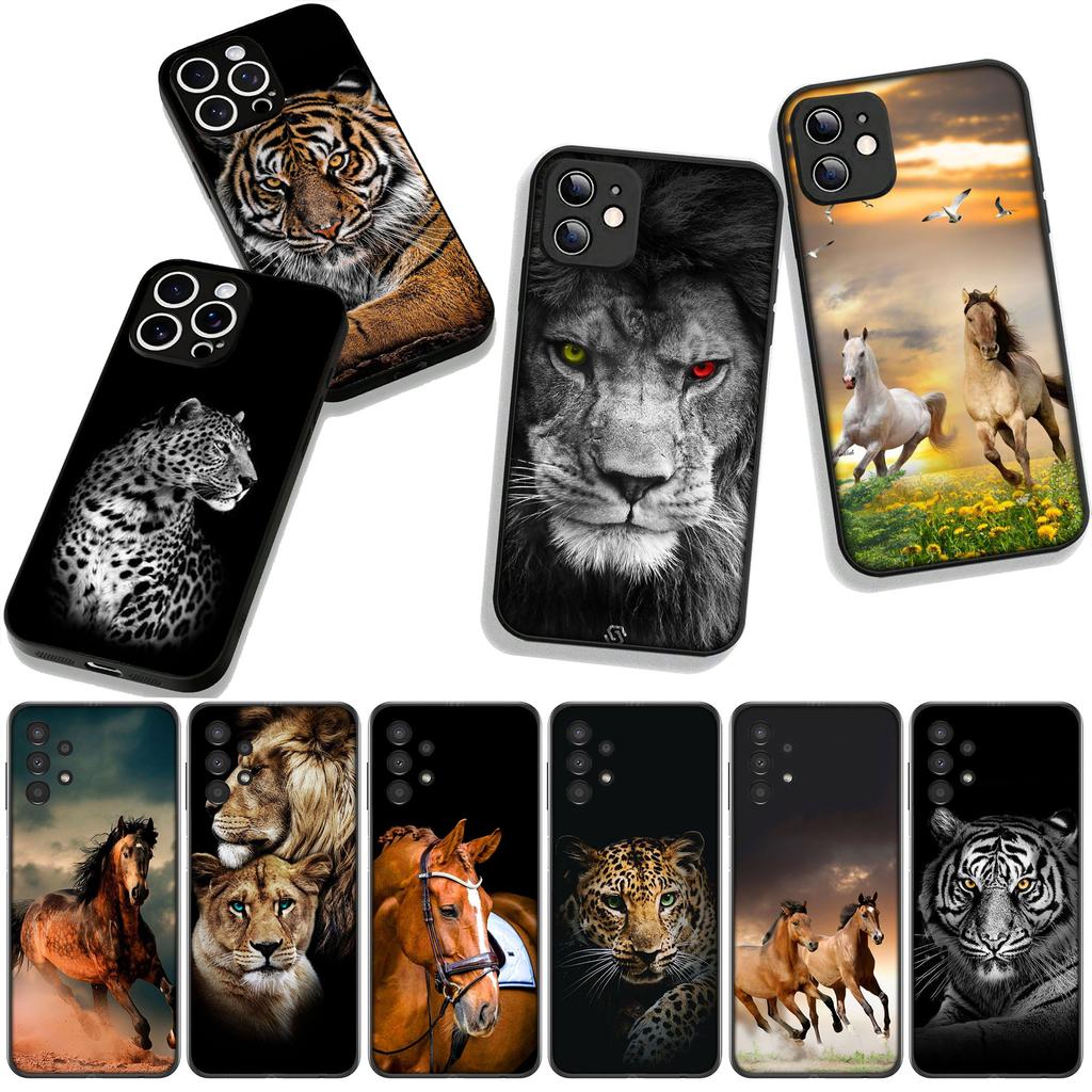 for Motorola Moto G54 G05 G24 G45 G55 G75 G85 G15 G57 G86 Power Edge 50 30 Fusion neo Pro Case Tiger Lion Art Leopard Horse