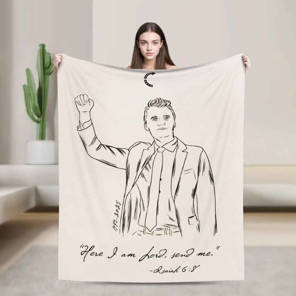 RIP Charlie Kirk Memorial Flannel Throw Fashion Blankets A True Patriot Freedom for Bed Knitted Fashion Blanket Outdoor Soft Portable Quilt