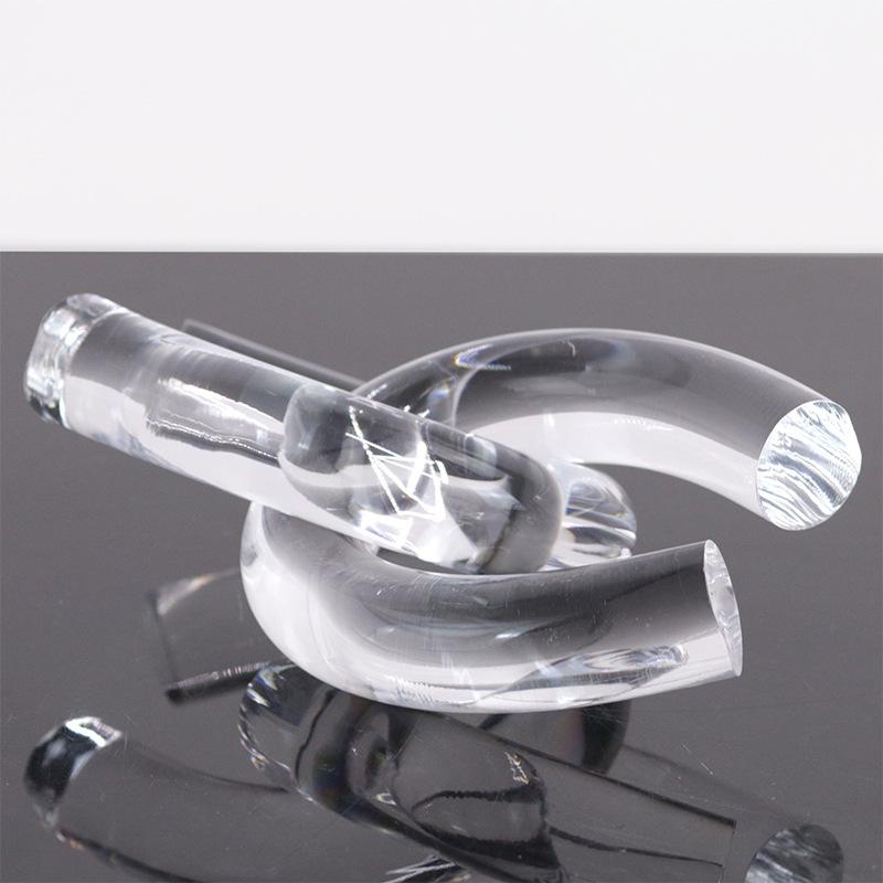 Transparent Acrylic Handicrafts Geometric Wound Rope Knot Ornaments Hollow Coil Decorative Figurines Home Decoration Accessories