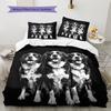 Black Bernese Mountain Dog Pattern Bedding Home Decoration Birthday Gift (1 * duvet cover + 2 * pillowcase, without core)