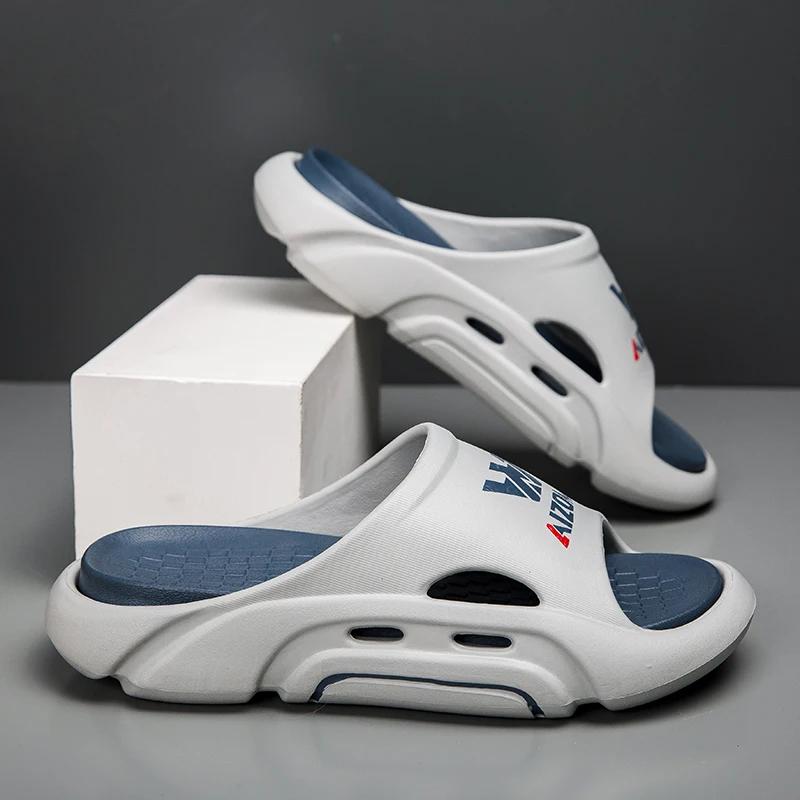 Men Slippers Summer Slides Flip Flops Indoor Outdoor Sandals Man Walking Casual Beach Shoes Anti Slip Flat Sandal Men's Shoes