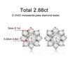 D Color VVS1 All Moissnaite Diamond Earring for Women 925 Sterling Sliver Plated 18k White Gold Stud Ear Wedding Fine Jewelry