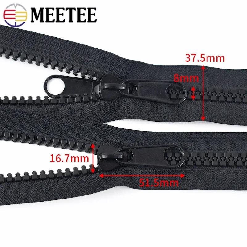 1-5Meters Meetee 10# Open-end Resin Zippers Double Side Slider Zipper for Tent Bag Jacket Luggage DIY Sewing Material Accessory