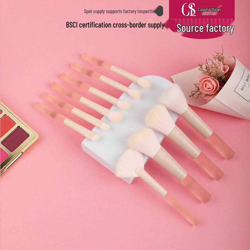 Mini 10-Piece Candy Makeup Brush Set: Stippling, Powder, Highlight, Eyeshadow