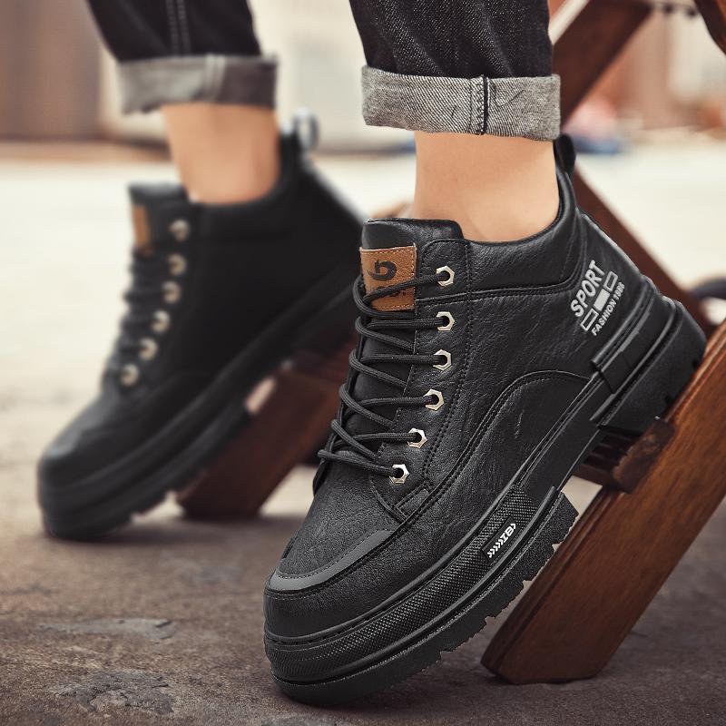 Nuovi stivali Martin alti da uomo alla moda autunno e inverno per studenti maschi e ragazzi, scarpe da lavoro con suola morbida, protezione del lavoro, sneakers Martin